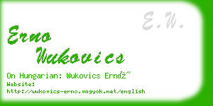 erno wukovics business card